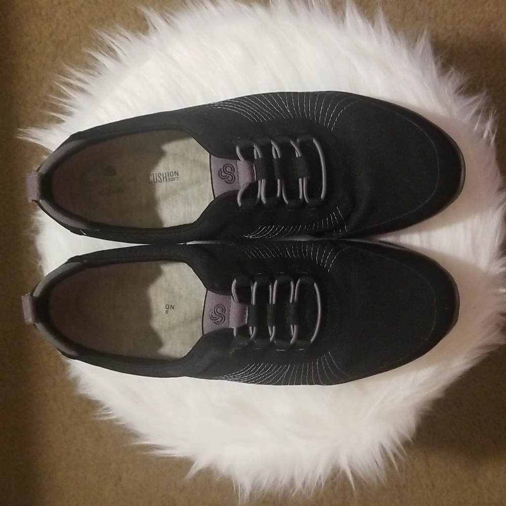Tennis Shoes, Clarks, 7.5, Black